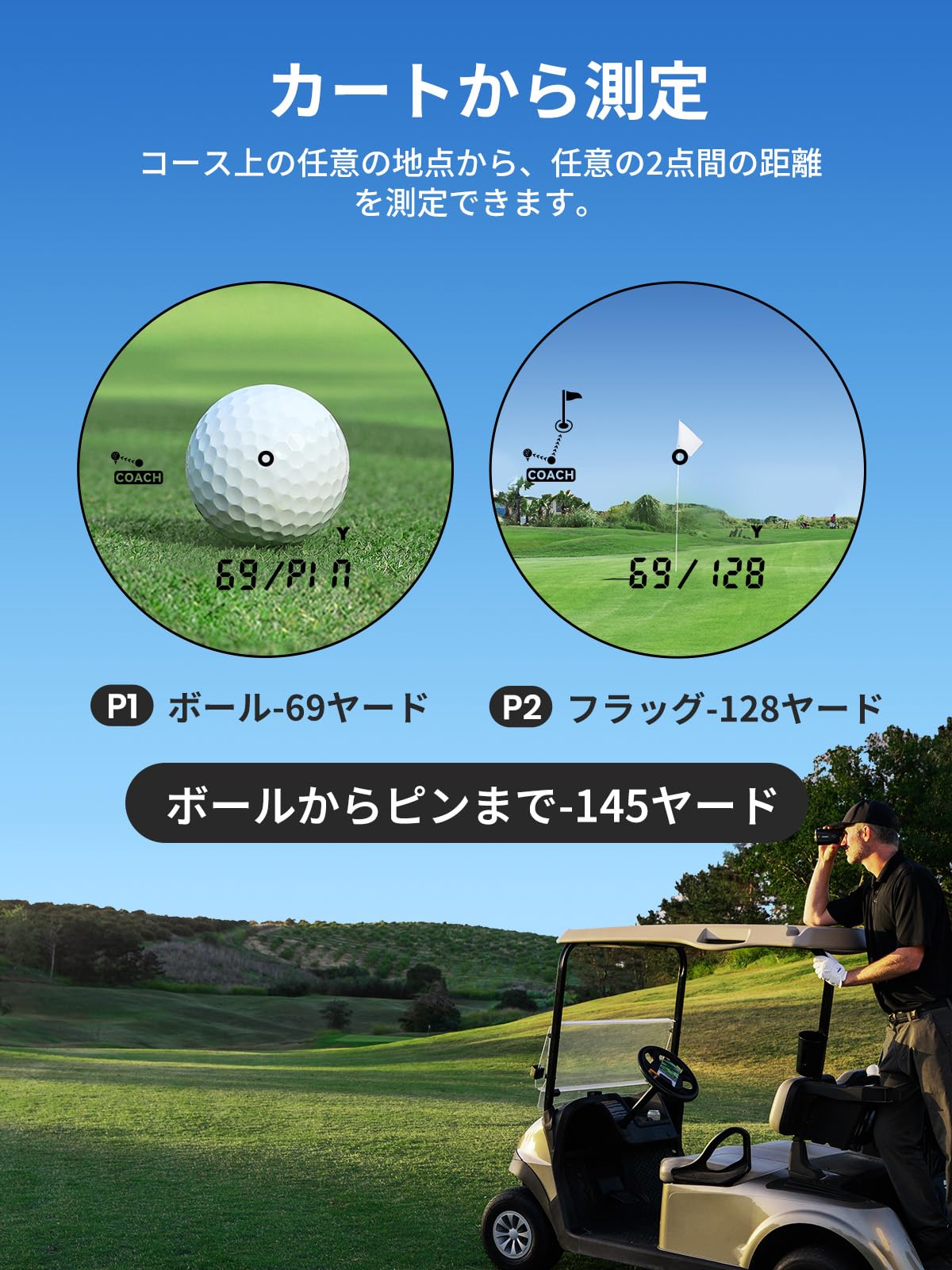 Amazon.co.jp: ACEGMET ゴルフレーザー距離計 PFS5 黒赤表示 デュアル